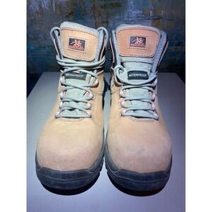 Moxie Trades Alice Waterproof Work Boots Tan Leather Safety Toe Womens 8.5
